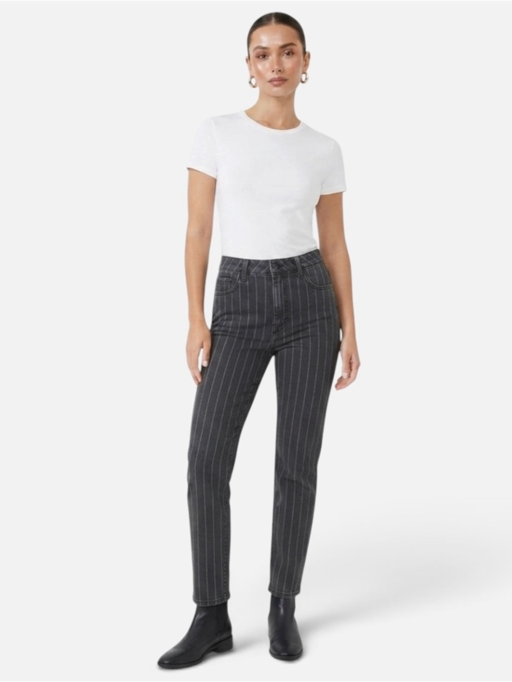 PACSUN Women's Salem Stripe Black Mom Denim Jeans High Rise Pants Size 27